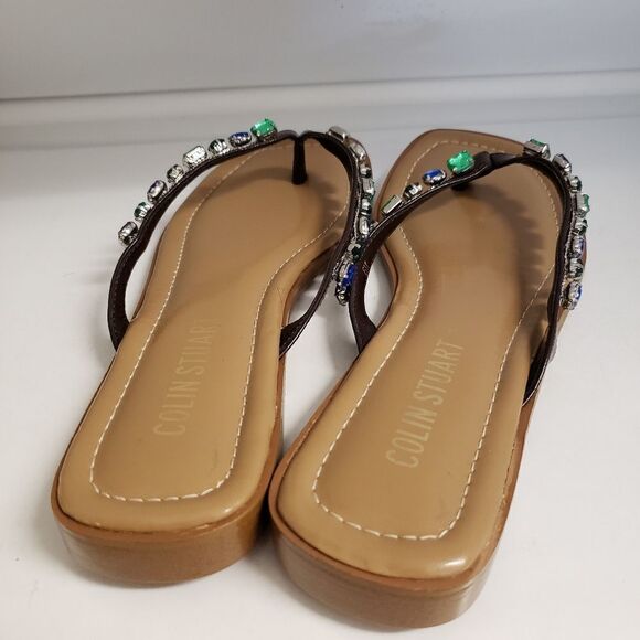 NWOT Colin Stuart Embellished Slip-on Flip-flop style Sandals 6M - Picture 4 of 8